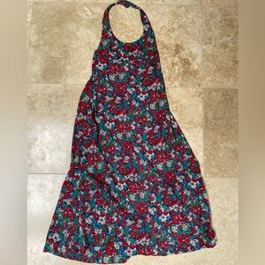 Suzi Kondi Red Pink Halter Sundress Maxi